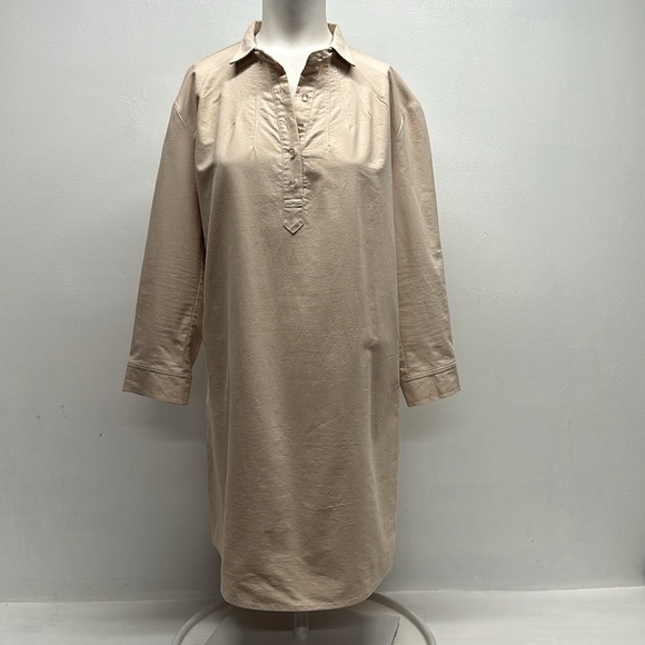 Pomander Place Tuckernuck Polly Dress Mini Collared Button Down Tan Brown Medium - Picture 2 of 10